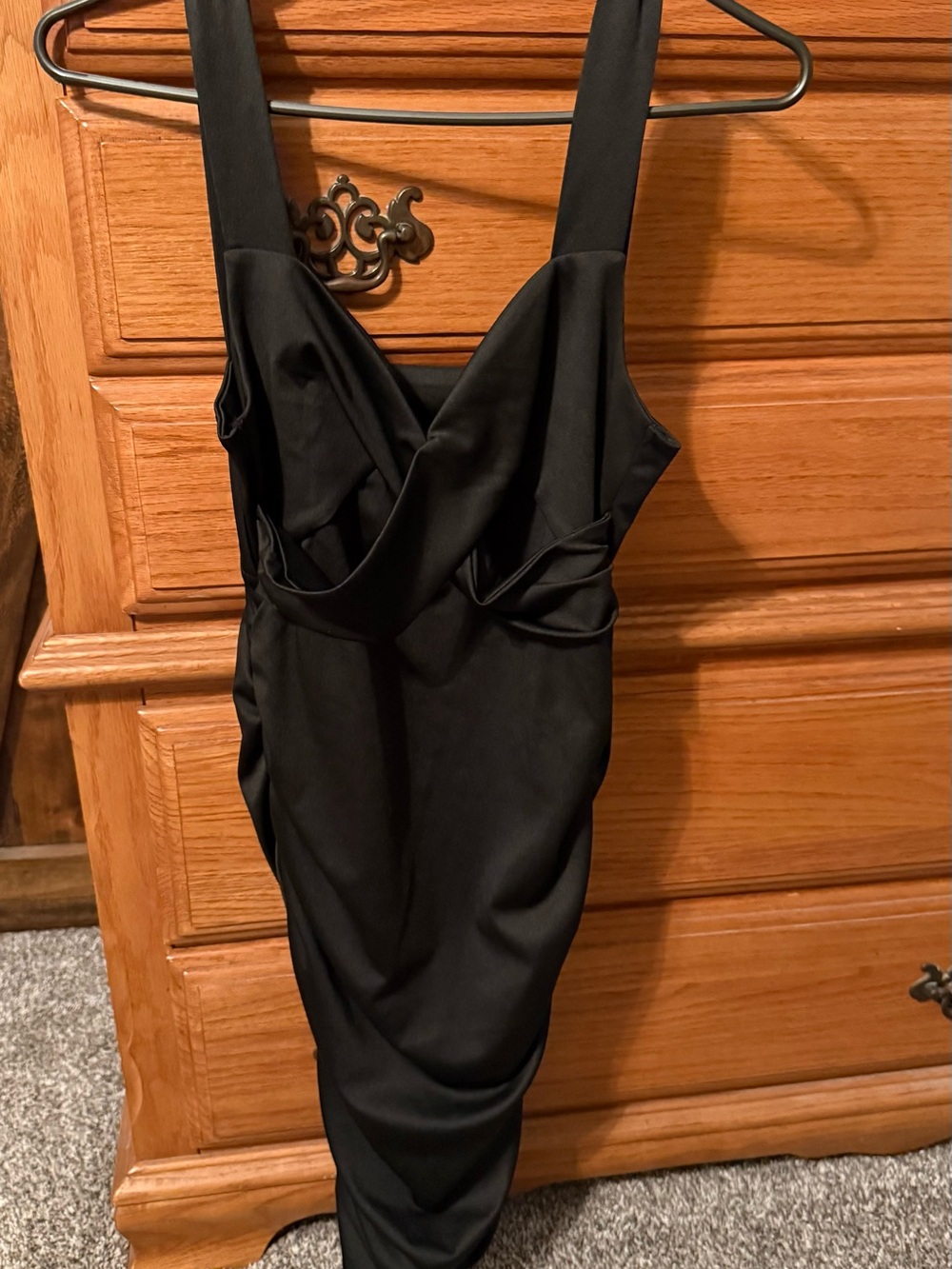 Women's Black Ruched Bodycon Dress